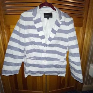 White and Navy Nautical Blazer